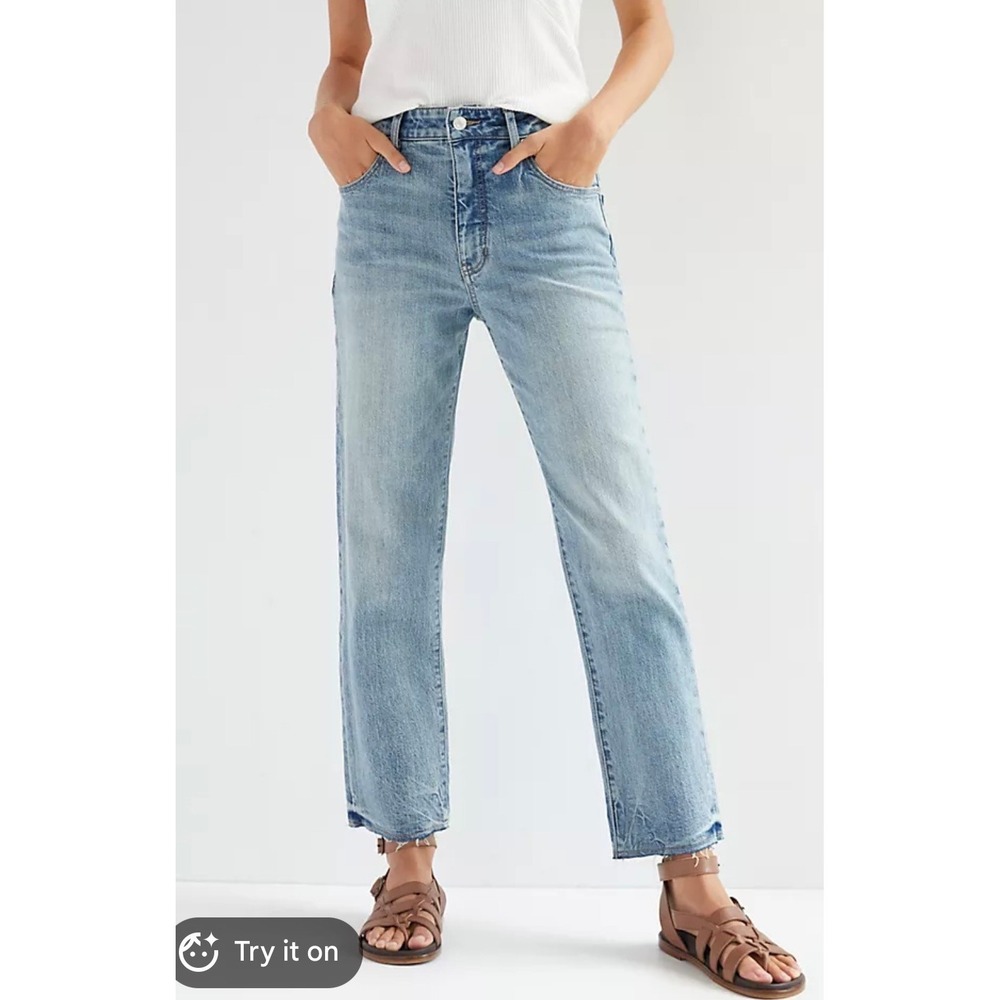 Pilcro and the Letterpress Light Wash Straight Leg Jeans
